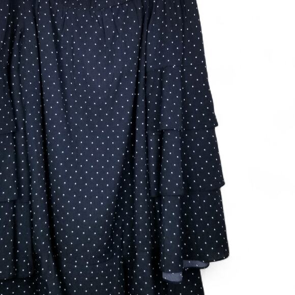SUGARLIPS Dress Off-Shoulder Polka Dots Mini Ruffle Trumpet Sleeves - Large - Picture 5 of 11